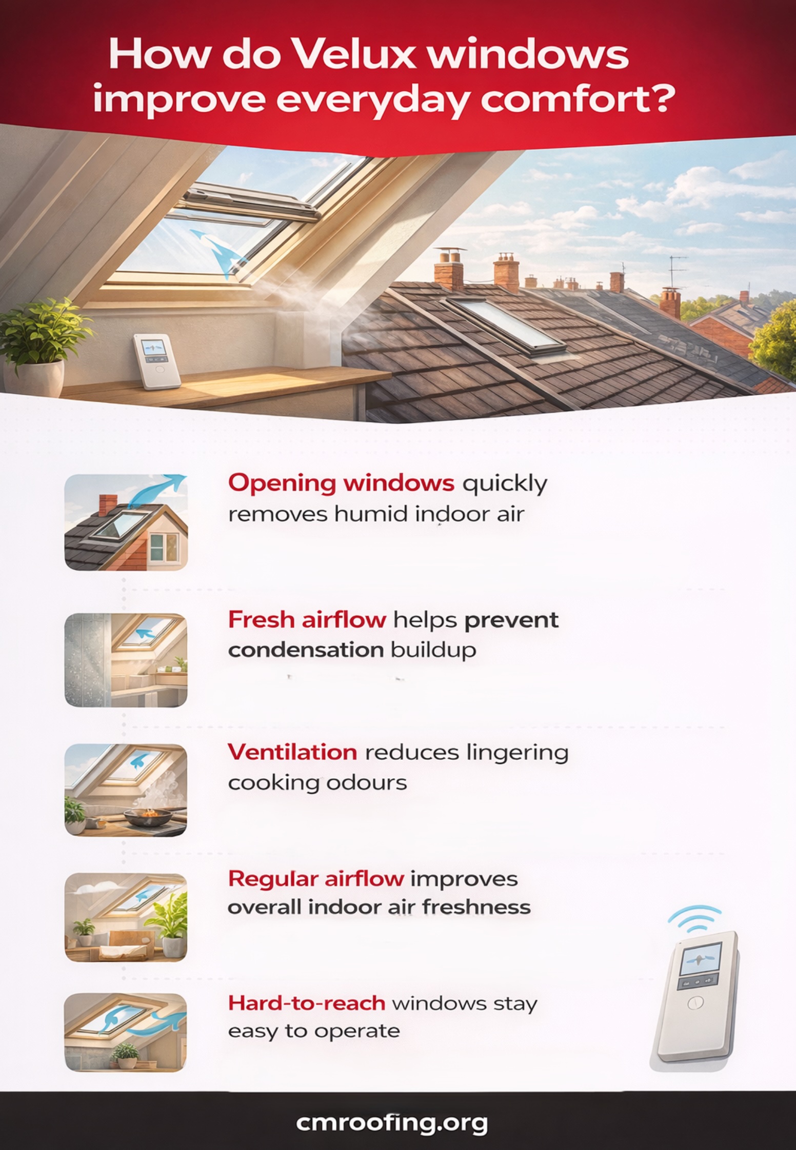 how do velux windows imporve eveyrday comfort infographic